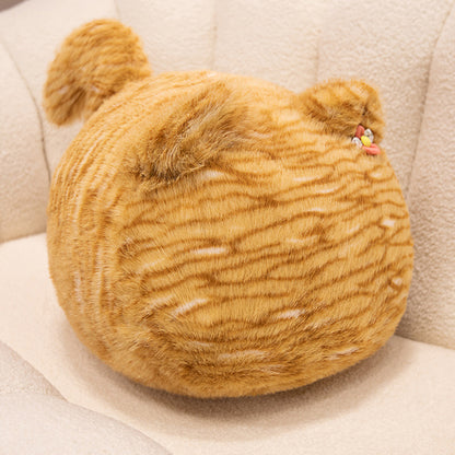 ELAINREN Chubby Round Tabby Cat Plush Toy Pillow