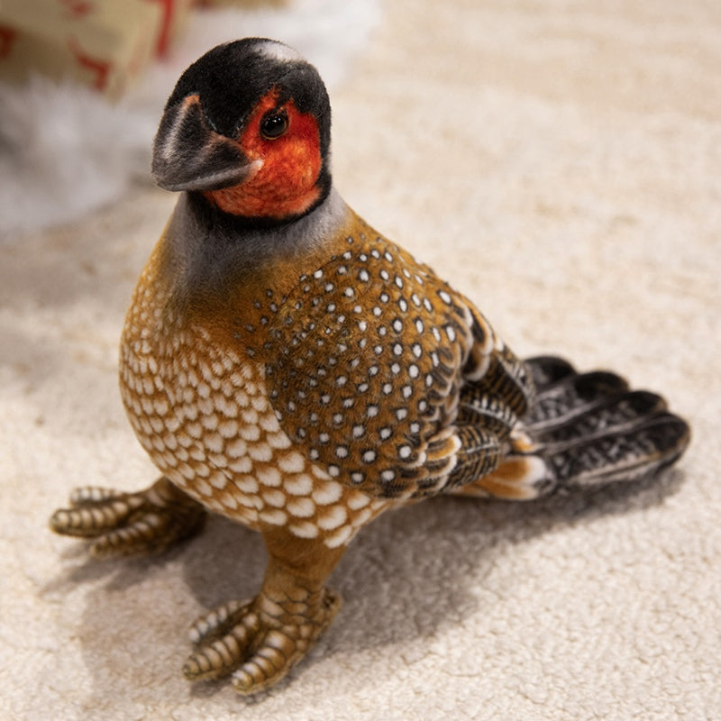 ELAINRE Realistic Guinea Fowl plush toy Simulation Stuffed Farm Bird Doll