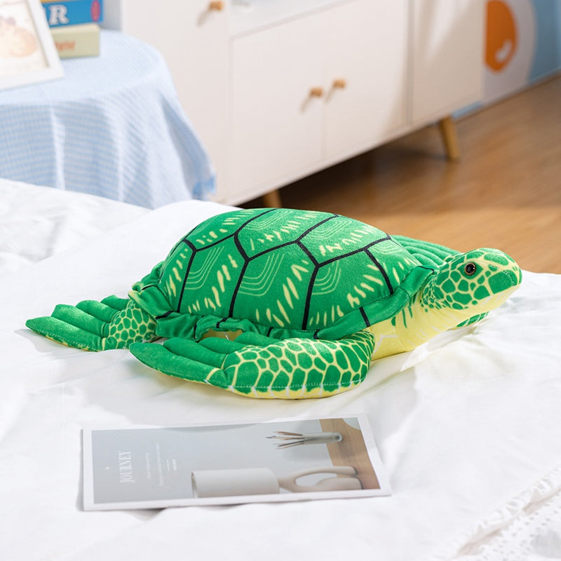 ELAINREN Lifelike Green Sea Turtle Stuffed Animals Toy Soft Turtle Shape Plush Pillow/50cm