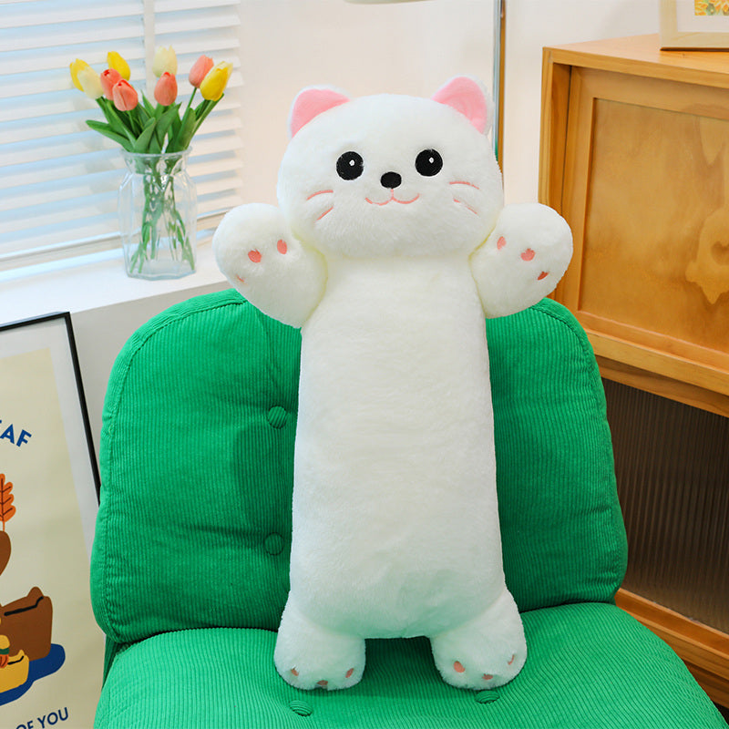 ELAINREN Ultra-soft Long cat plush toy pillow fluffy kitten kitty stuffed long cushion decor gifts/48CM
