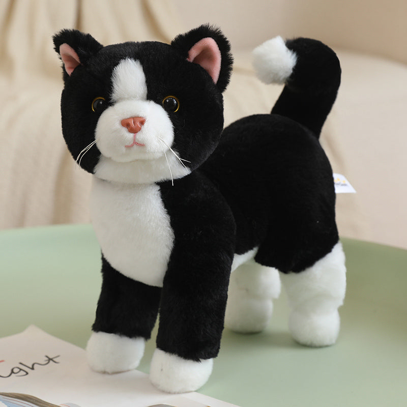 ELAINREN Realistic Tabby Cat Plush Kitten Stuffed Animals Toy/25cm