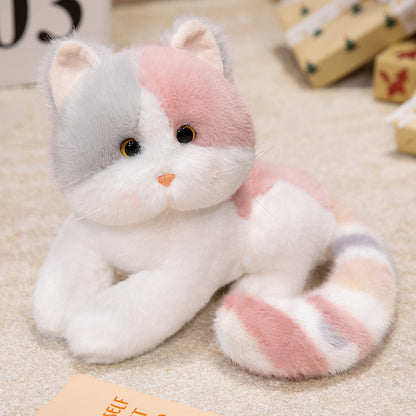 ELAINREN Cream Kitten Stuffed Toy Pillow