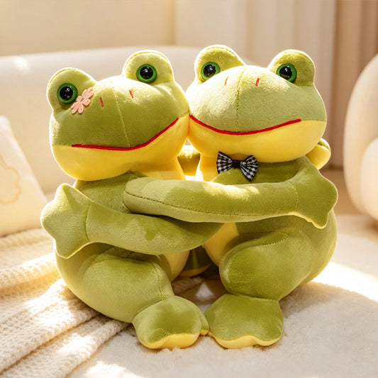 ELAINREN Couple Frogs Plush Toy Stuffed Doll-23cm