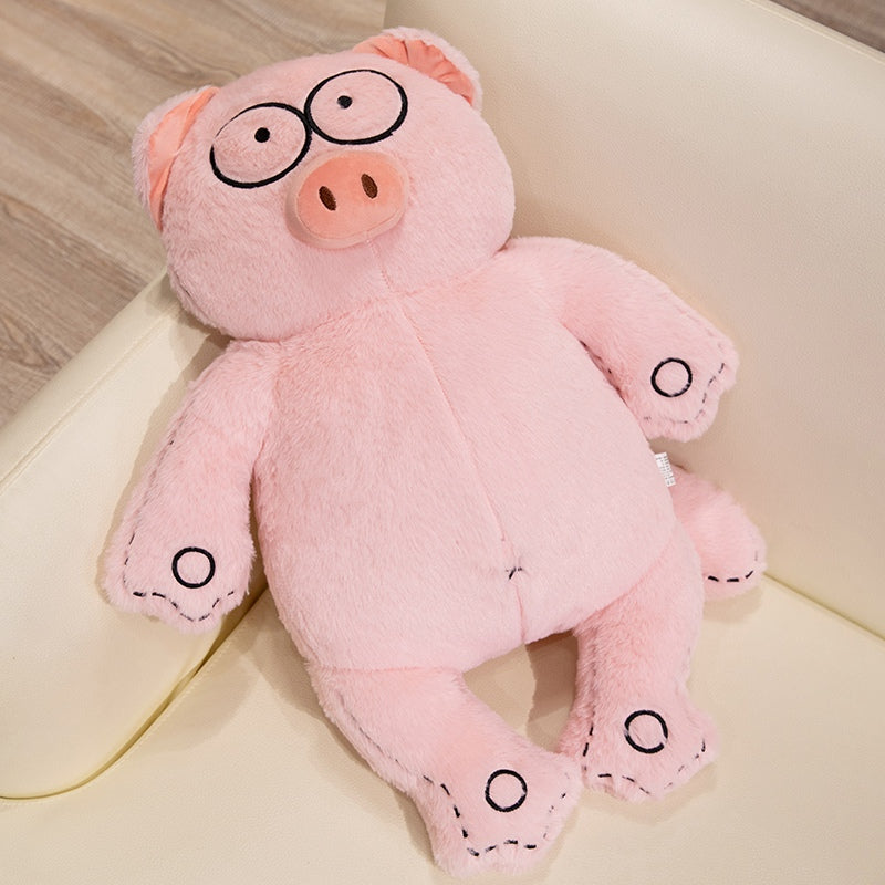 ELAINREN Cuddly Black Cat Stuffed Pig Plush Big Toy GIfts/60cm