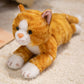 ELAINREN Cuddly Striped Cat Stuffed Animals Lifelike Tabby Kitten Plush Toy Gifts/28cm