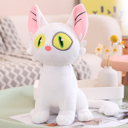 ELAINREN Big Eyes White Cat plush Gray Kitten Stuffed Kitty Toy/32cm