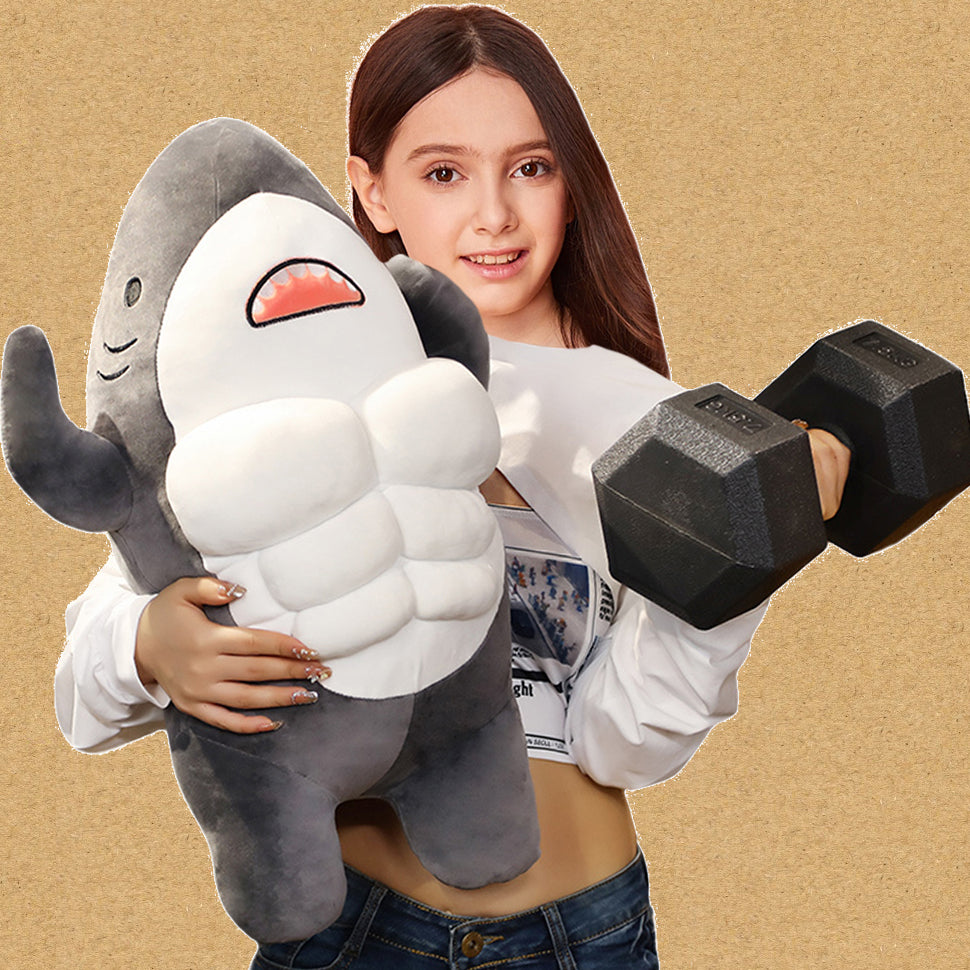 ELAINREN Super Soft Abs Shark Plush Toy Gifts/17.7''