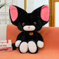 ELAINREN Cuddly Black Kitten Stuffed White Cat Plush Animals Toy/45cm