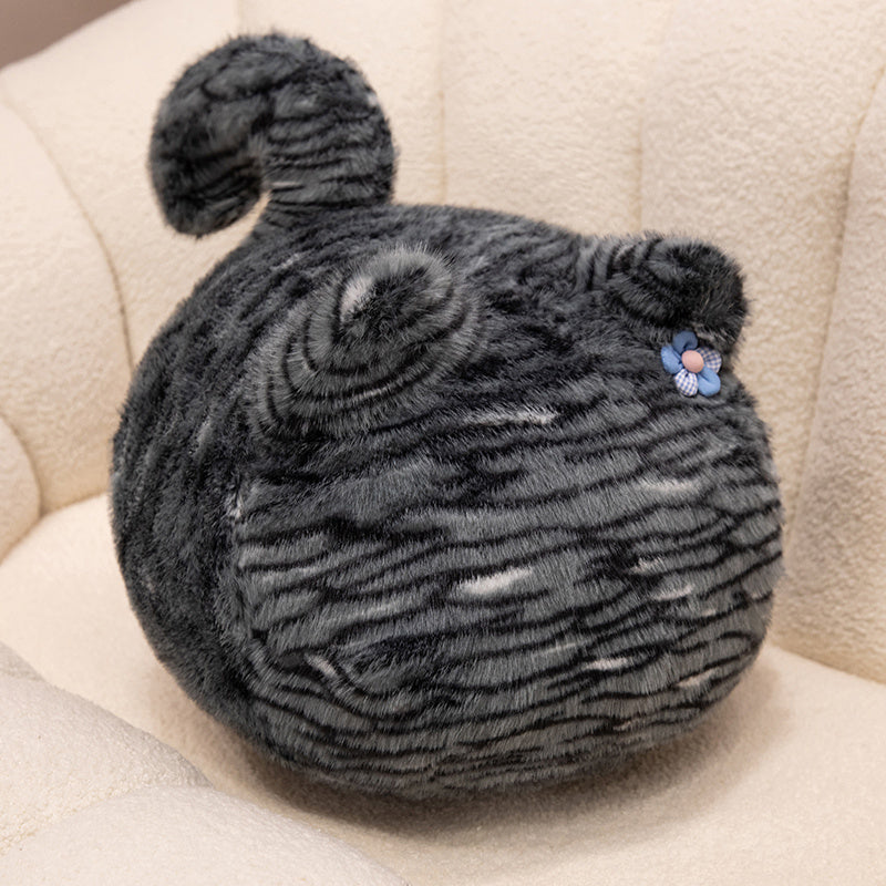ELAINREN Chubby Round Tabby Cat Plush Toy Pillow