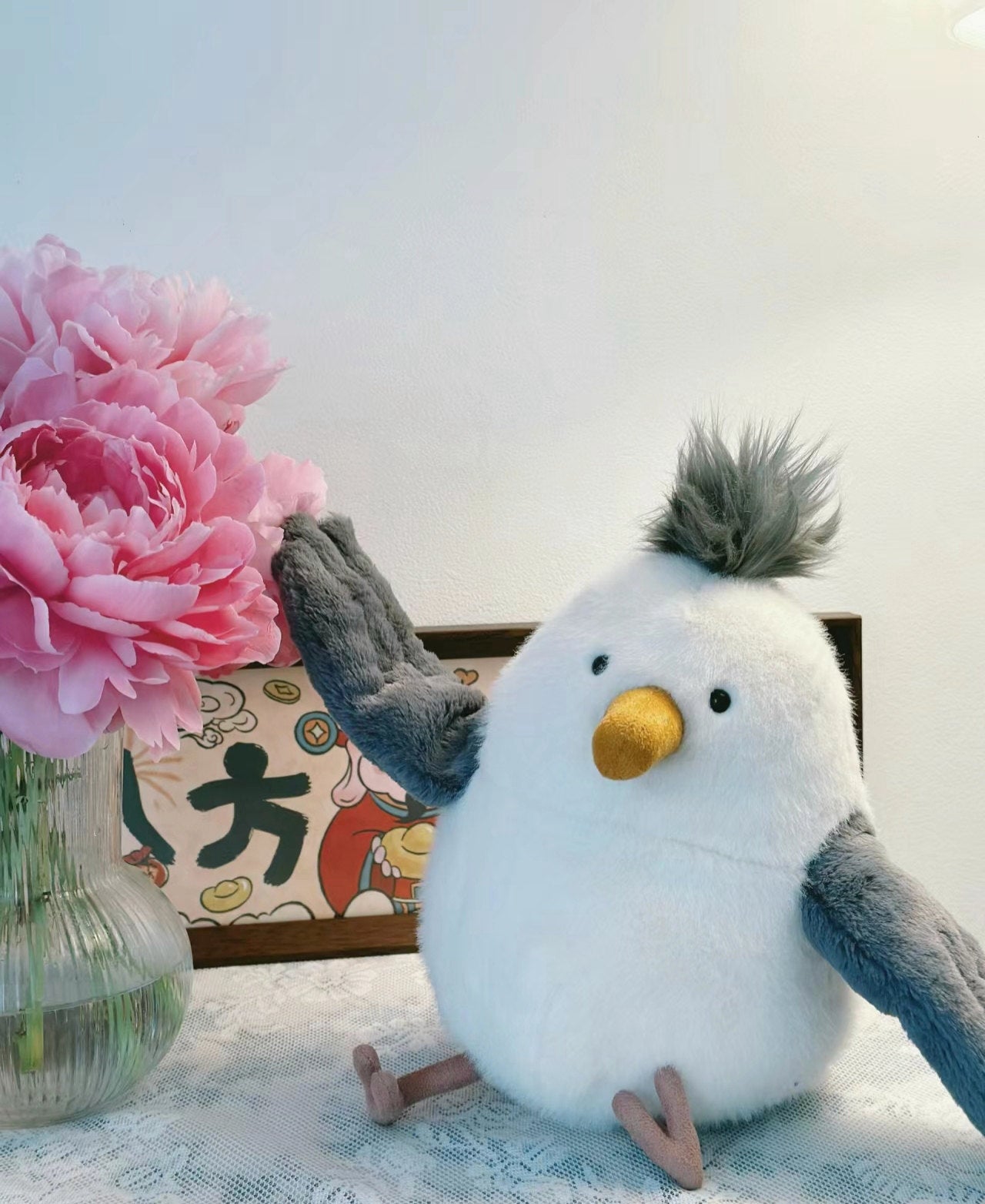 ELAINREN Cute Seagull Fat Plush Toys, Funny Sea Gull Stuffed Animal Festival Gifts/30cm