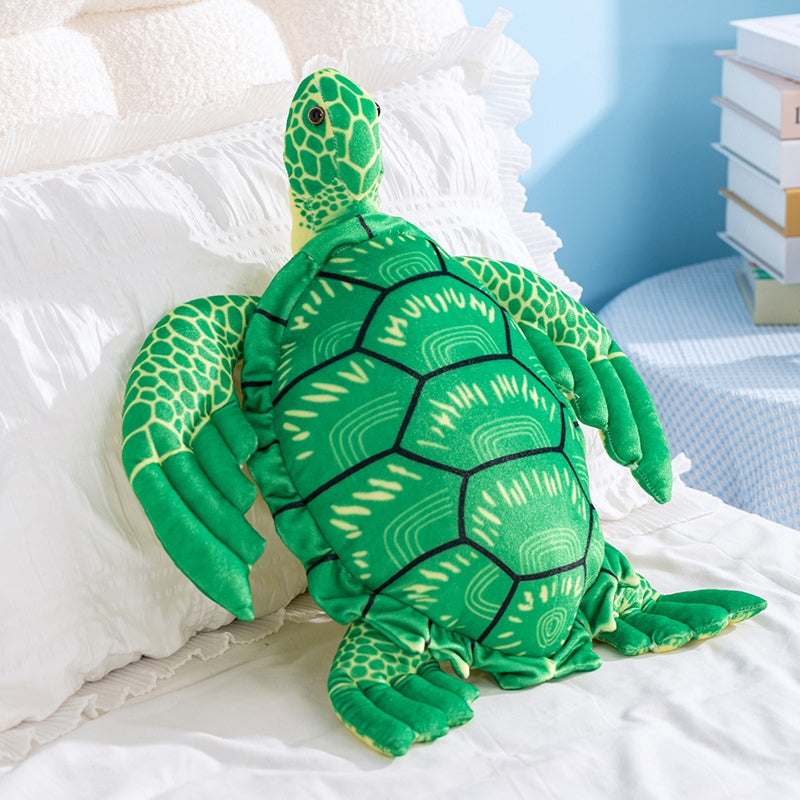 ELAINREN Lifelike Green Sea Turtle Stuffed Animals Toy Soft Turtle Shape Plush Pillow/50cm