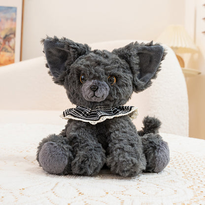 ELAINREN Lifelike Gray Kitten Stuffed Cat Plush Toy/13cm