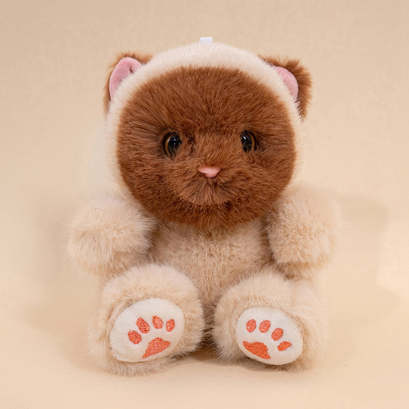ELAINREN Mini Tabby Cat Stuffed Furry Kitten Toy GIfts/13cm