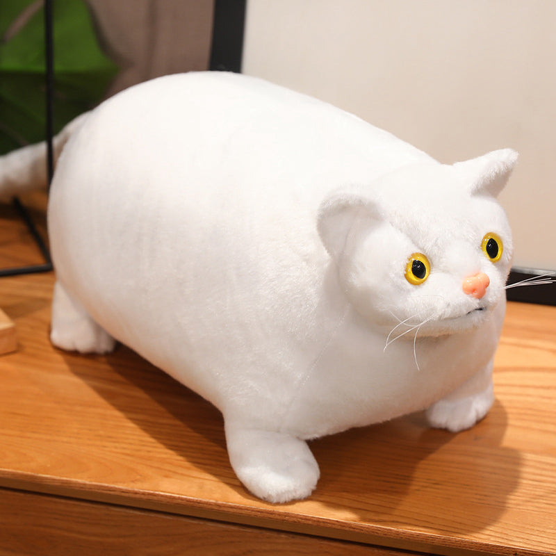 ELAINREN Realistic Fat Orange Cat Stuffed Animals Toy Ultra-Soft Tabby Kitten Plush Large Pillow