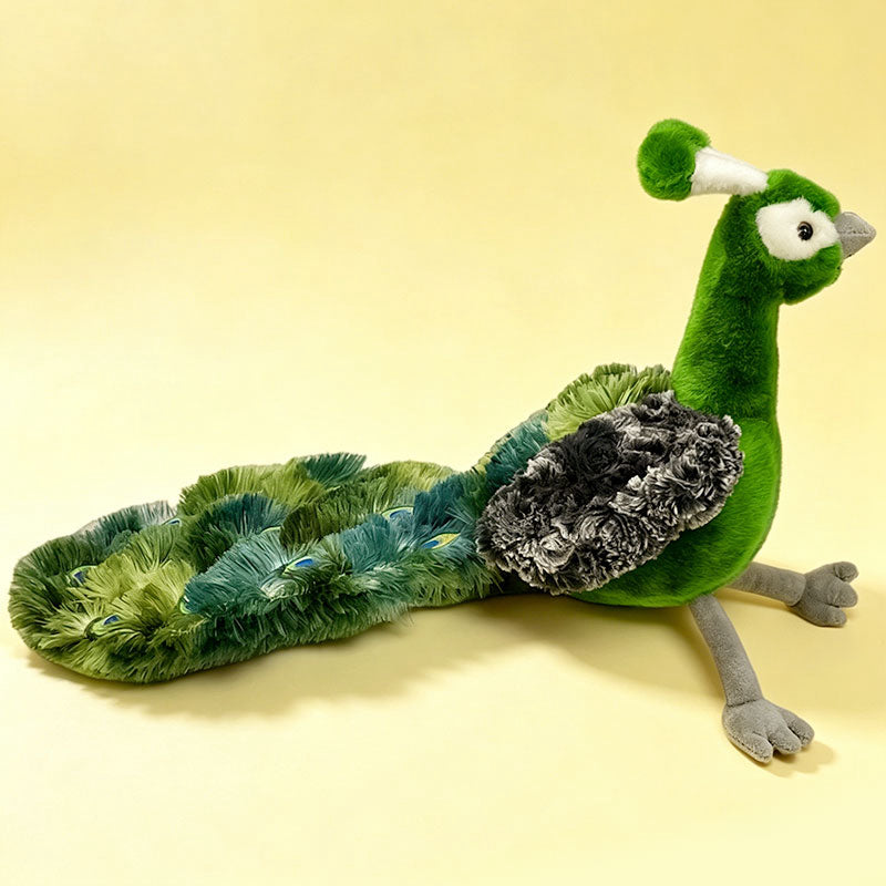ELAINREN Realistic Peacock Plush Toy,Cute Peacock Stuffed Animal Doll /21cm