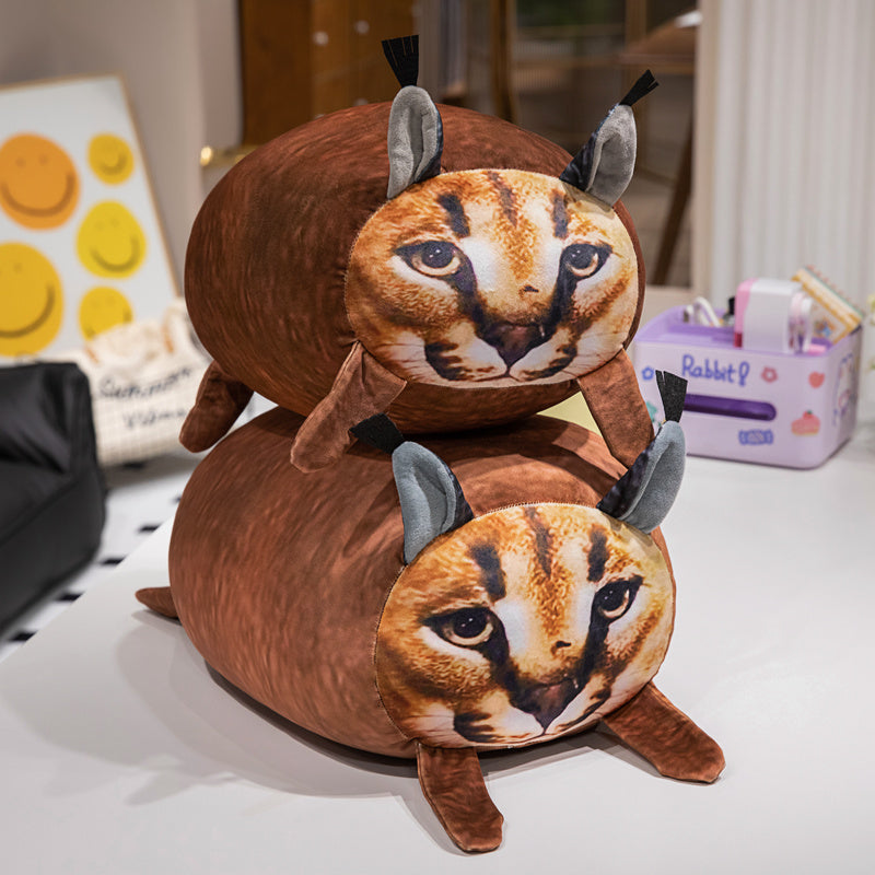 ELAINREN Big Floppa Cat Plush Pillow Soft Caracal Cat Stuffed Animals Toy Gifts/40cm