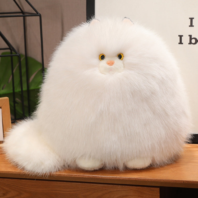 ELAINREN Furry and Chubby Cat Plush Pillow Super Soft Fat Kitten Stuffed Toy Pillow/11.8''