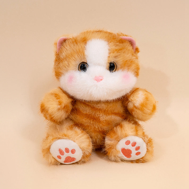 ELAINREN Mini Tabby Cat Stuffed Furry Kitten Toy GIfts/13cm