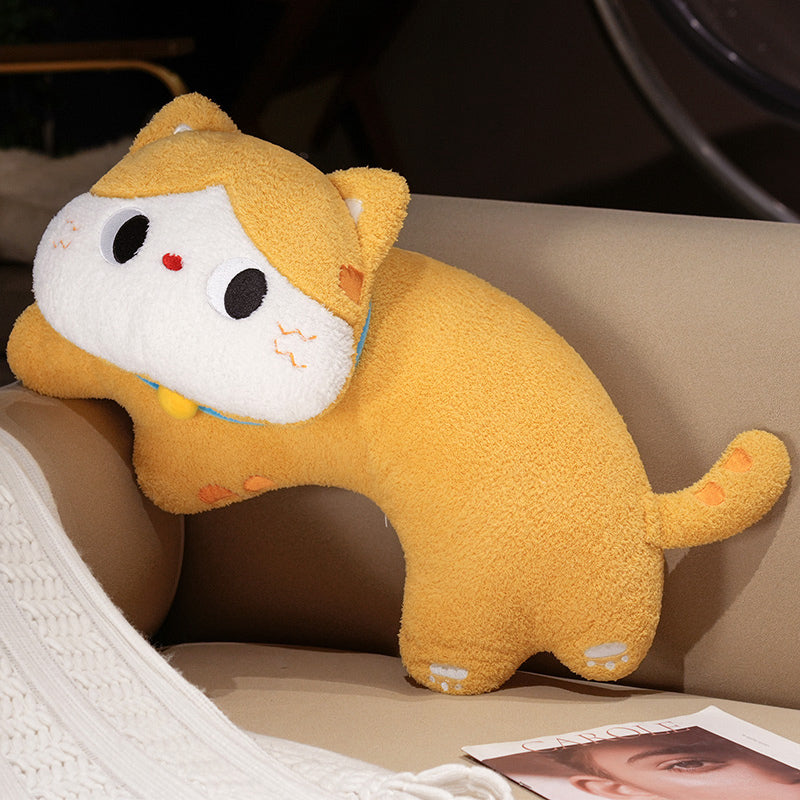 ELAINRE Soft Cat Shape Plush Toy Pillow Stuffed Kitten Doll  Cushion/50cm