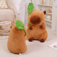 ELAINREN Kawaii Capybara Plush Pillow Soft Capybara Stuffed Animal with Lotus Leaf Decor/11.8Inch