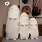 ELAINREN Cuddly Long Calico Cat Plush Pillow Fluffy White Kitten Stuffed Cushion Decor Gifts/70cm