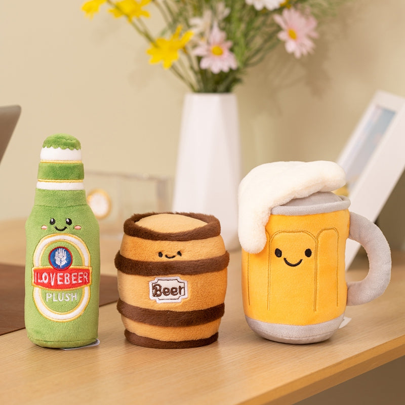 ELAINREN 4pc Beer Bottle and Cup Plush Toy Gifts-15cm