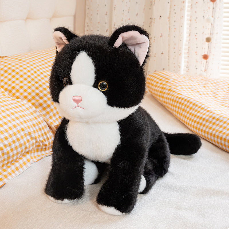 ELAINREN Cartoon Black Cat Stuffed Gray Kitten Toy GIfts