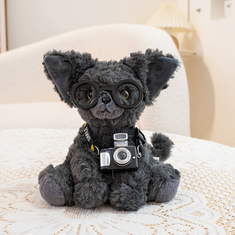 ELAINREN Lifelike Gray Kitten Stuffed Cat Plush Toy/13cm