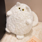 ELAINREN Furry White Kitten Plush Pillow Ultra-Soft Chubby Black Cat Stuffed Animals Toy/