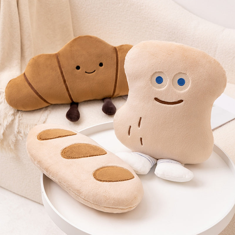 ELAINREN Croissant Plush Cute Baguette Bread Pillow Stuffed Toast Funny Food Plushies Toy
