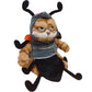 ELAINREN Funny Stuffed Garfield Ant Toy Kawaii Plush Orange Cat Wearing Insect Ant Costume/11.8''