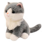 ELAINREN Realistic Gray Cat Stuffed Kitten Kitty Toy Gifts/20cm