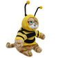 ELAINREN Stuffed Bumble Bee Garfield Cat Toy Cute Orange Cat Wearing Bee Costume/11.8‘’