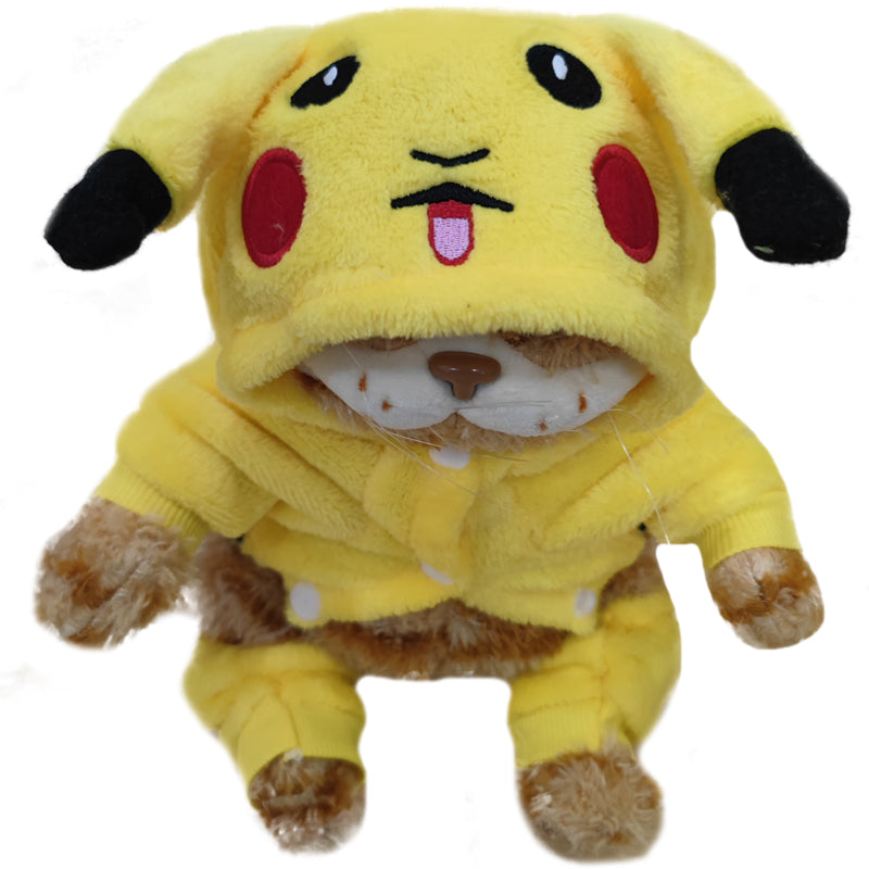 ELAINREN Stuffed PIKAQIU Garfield Cat Toy Cute Orange Cat Wearing PIKAQIU Costume/11.8‘’