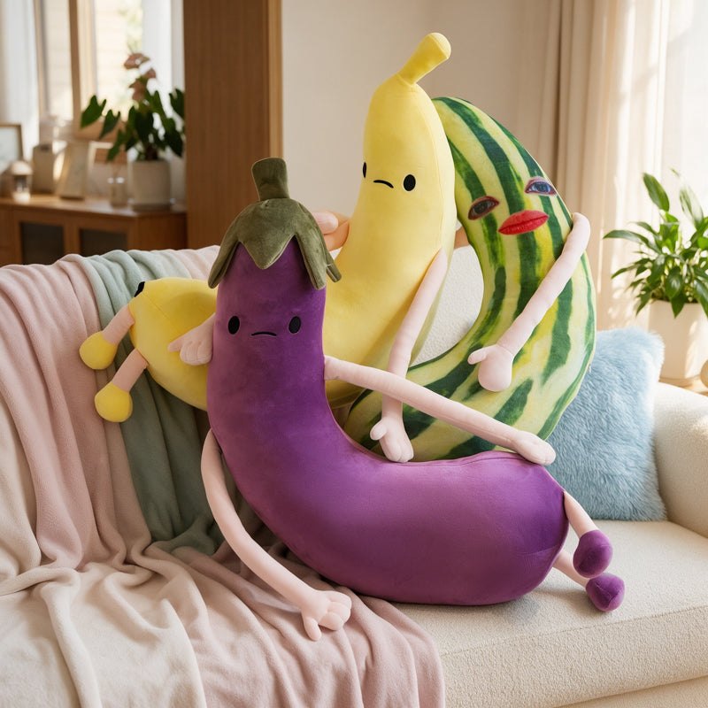 ELAINREN Big Cucumber Plush Long Body Pillow Soft Vegetable Stuffed Food Toy/31''