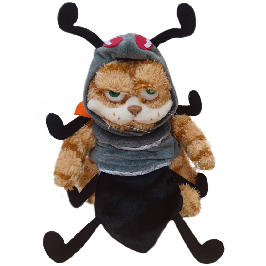 ELAINREN Funny Stuffed Garfield Ant Toy Kawaii Plush Orange Cat Wearing Insect Ant Costume/11.8''