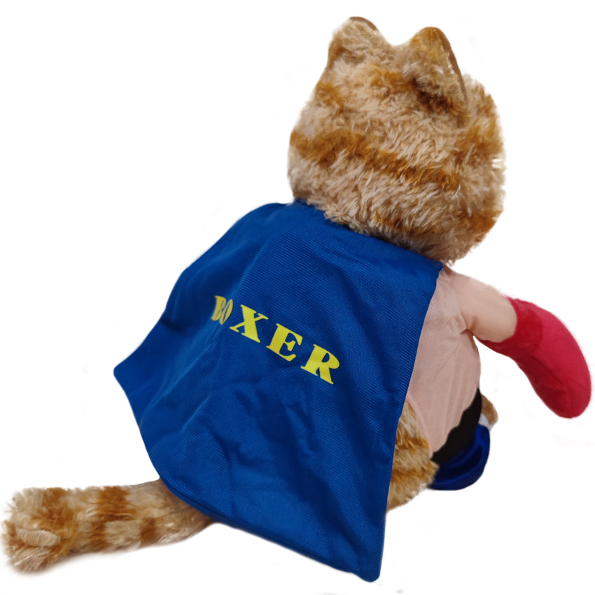 ELAINREN Stuffed Boxing Garfield Cat Toy,Cute Plush Orange Kitten Wearing Boxing Uniform/11.8''