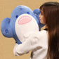 ELAINREN Big Blue Muscle Shark Plush Toy Pillow/19.6‘’
