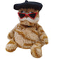 ELAINREN Fashion Stuffed Grafield Wearing French Beret hat and Sunglassesr/11.8''