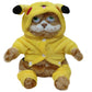 ELAINREN Stuffed PIKAQIU Garfield Cat Toy Cute Orange Cat Wearing PIKAQIU Costume/11.8‘’
