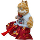 ELAINREN Stuffed Garfield Cat Wearing Chinese Hanfu Costume-Mamianqun Outfit Orange Cat Kitten Plush Toy GIfts/11.8‘’