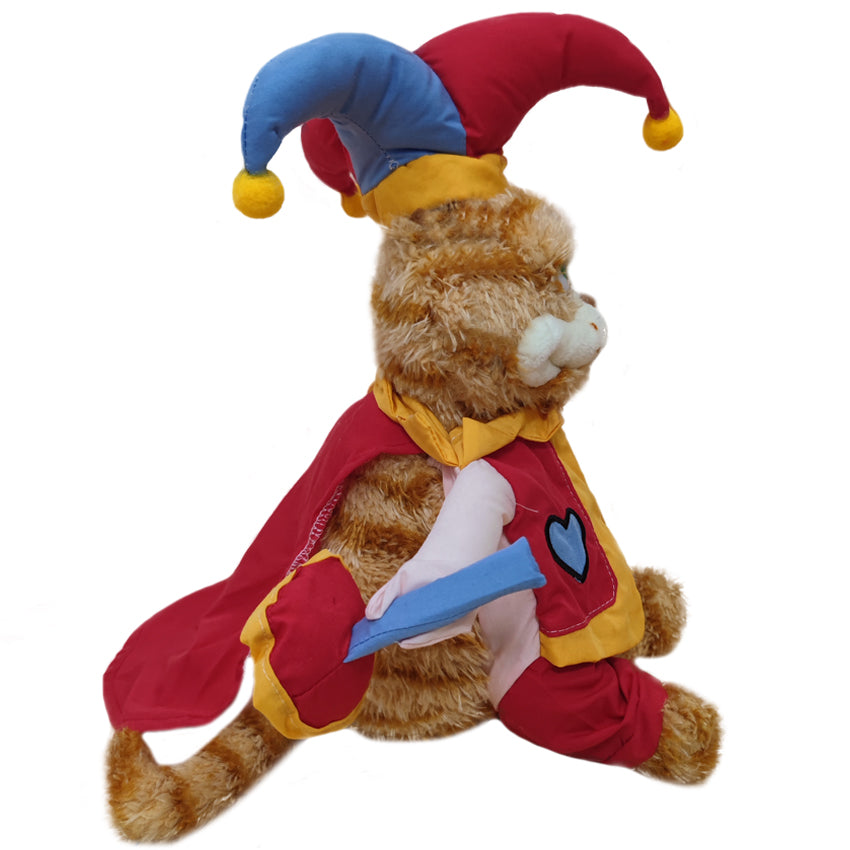 ELAINREN Clown Garfield Plush Toy Crazy Orange Plushie Cat Wearing Clown Costume/11.8''