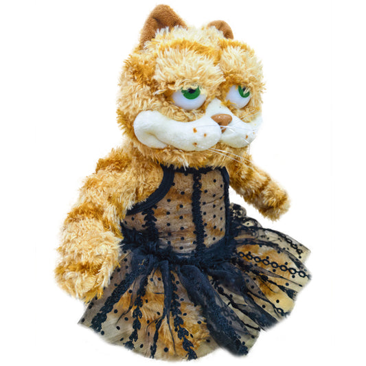 ELAINREN Stuffed Elegant Garfield Cat Wearing Dress/11.8‘’