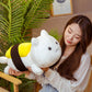 ELAINREN 3 pcs Salmon Sushi Cat Plush Pillow -Soft Tuna Sushi Kitten Stuffed Toy -Fluffy Omelet Kitty Plushie Cushion Decor Gifts/11.8''