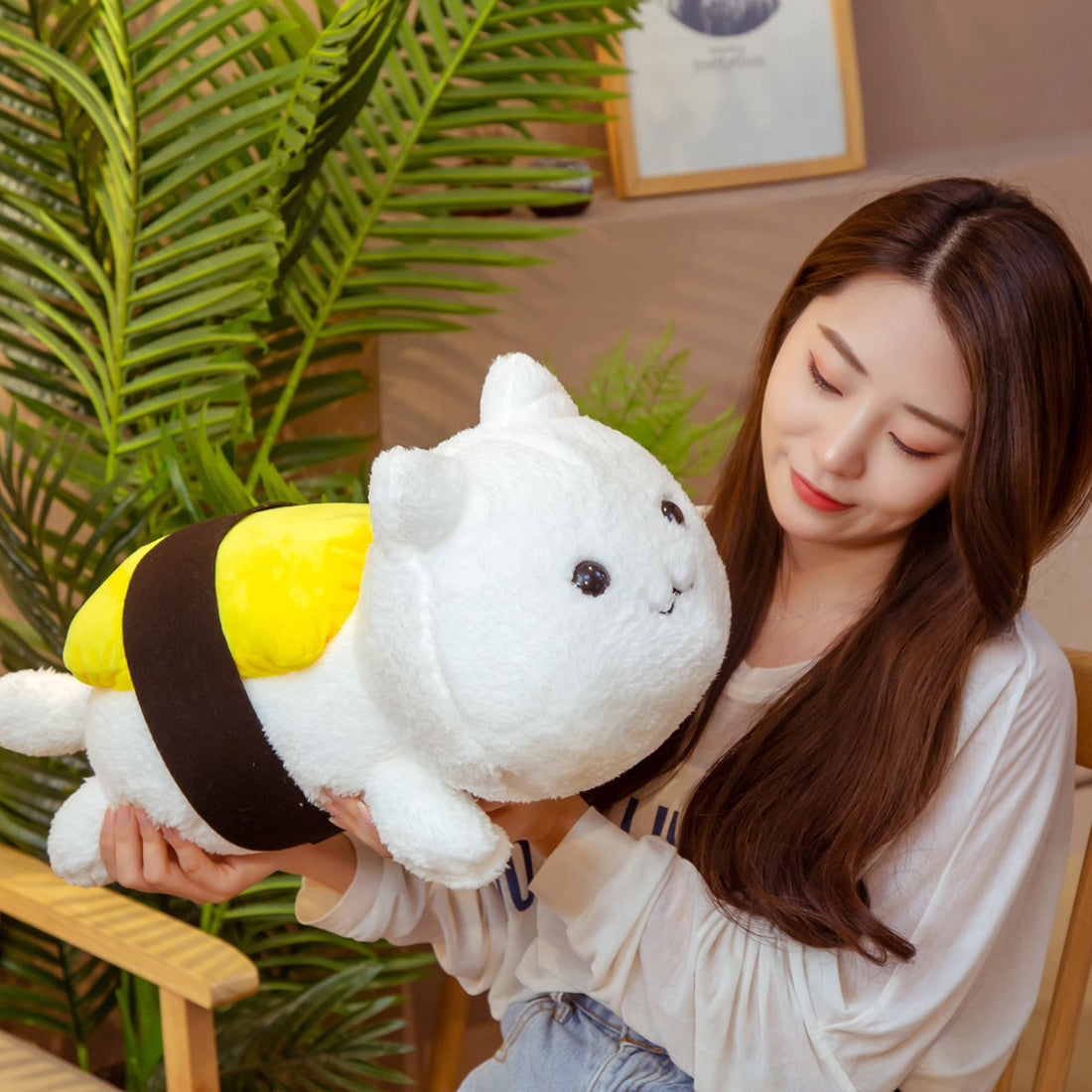 ELAINREN 3 pcs Salmon Sushi Cat Plush Pillow -Soft Tuna Sushi Kitten Stuffed Toy -Fluffy Omelet Kitty Plushie Cushion Decor Gifts/11.8''