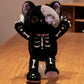 ELAINREN Halloween Skeleton Cat Plush Toy Goth Black Kitten Stuff Doll/15''