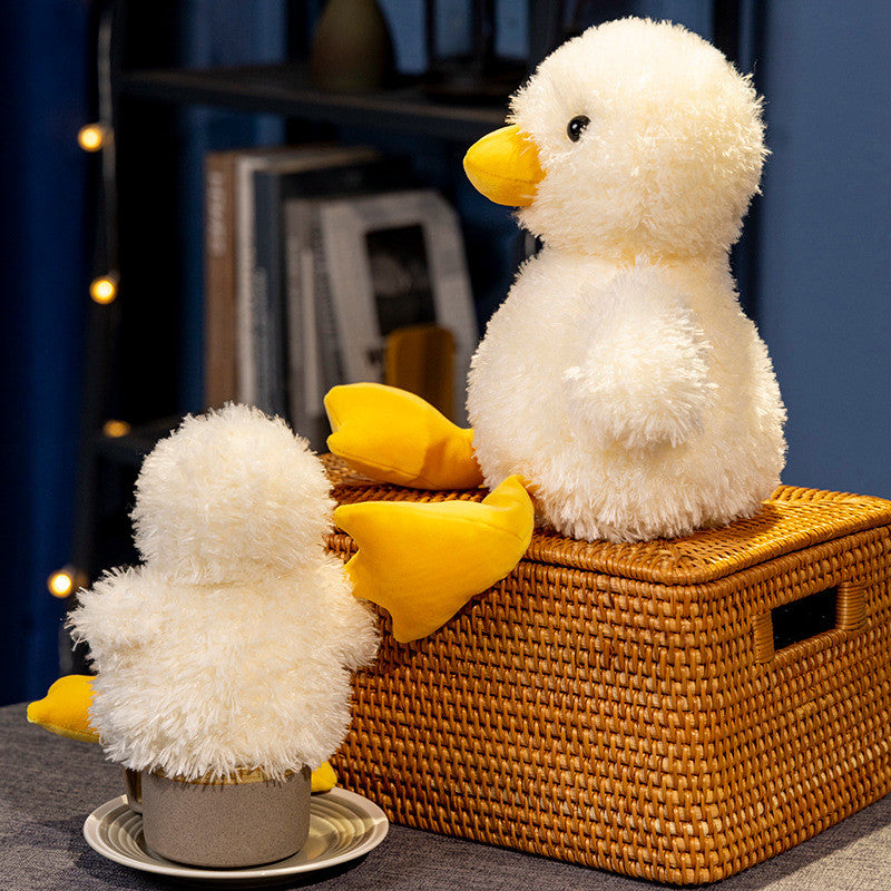ELAINREN White Duck Plush Pillow Cute Duck Stuffed Animal Dolls Gift/25cm