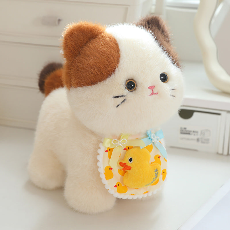 ELAINREN Mini Calico Kitten Stuffed Cat Plush Toy Gifts/30cm