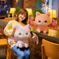 ELAINREN Cuddly Purple Bat Kitten Stuffed Pink Bat Cat Toy/11.8''
