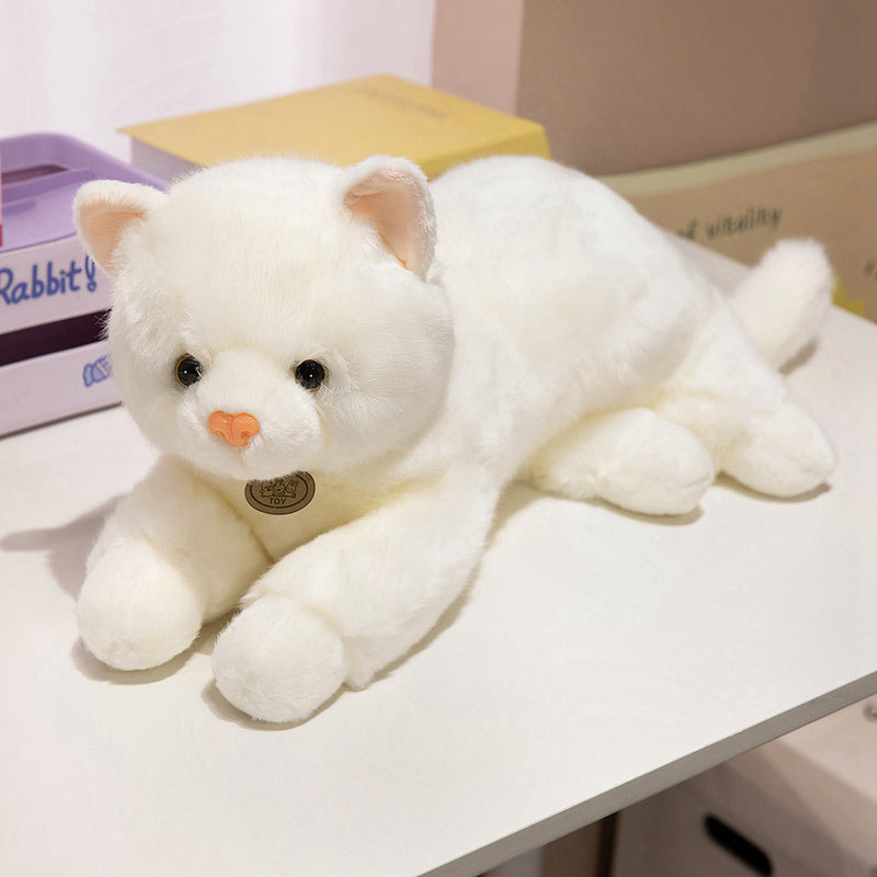 ELAINREN Realisitc White Kitten Stuffed Animals Toy GIfts